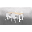 KFI Studios Natural Midtown Cafe Table and 4 Chairs Set in White