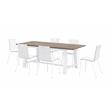 KFI Studios Studio Teak Midtown Cafe Table and 6 Chairs Set in White