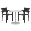 Eveleen 30in Round Dining Table Set- Fashion Grey Top- 2 Chairs