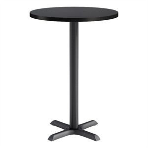 KFI Studios 30in Round Dining Table - 42in H - Black Top - Black Base