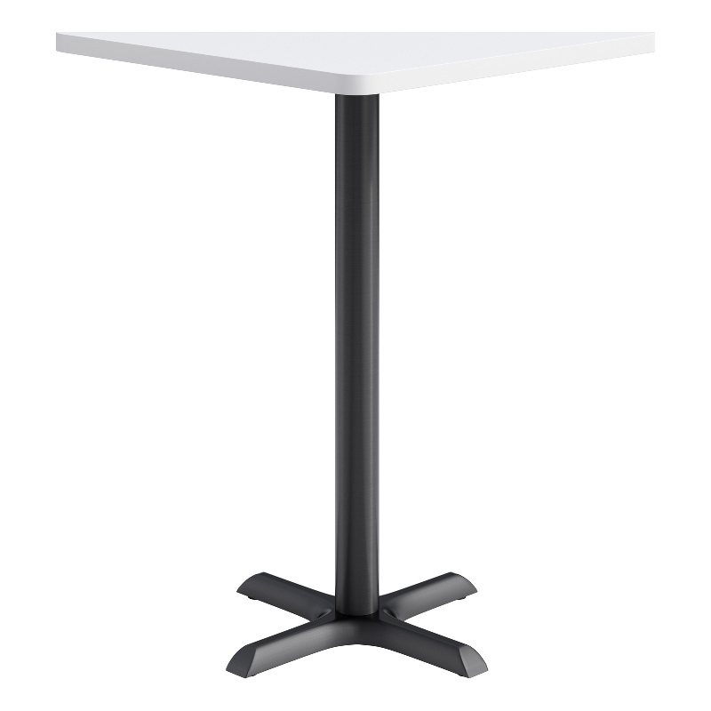 KFI Studios 30in Square Dining Table - 42in H - White Top - Black Base