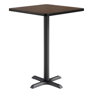 KFI Studios 30in Square Dining Table - 42in H - Walnut Top - Black Base