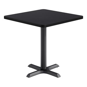 KFI Studios 30in Square Dining Table - 29in H - Charcoal Top - Black Base