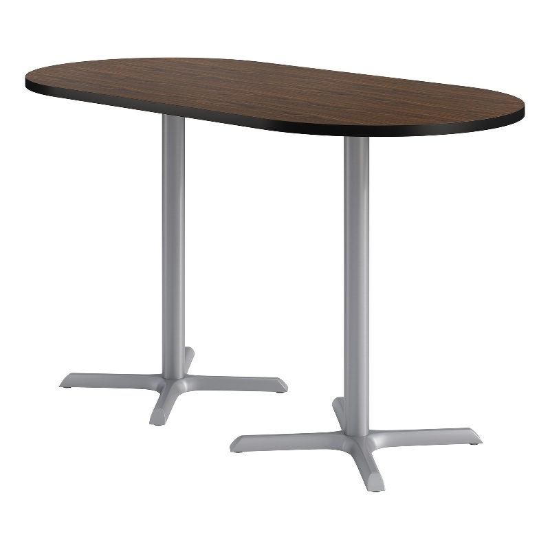 KFI Studios 36x72in RT Dining Table - 42in H - Walnut Top - Silver Base