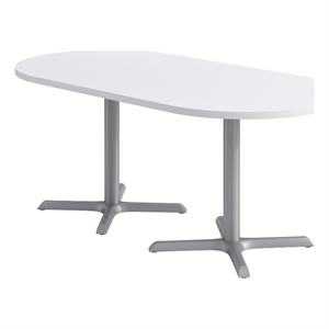 KFI Studios 36x72in RT Dining Table - 29in H - White Top - Silver Base