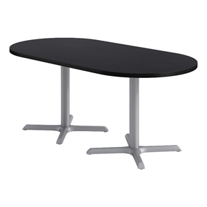 KFI Studios 36x72in RT Dining Table - 29in H - Charcoal Top - Silver Base