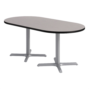 KFI Studios 36x72in RT Dining Table - 29in H - Gray Top - Silver Base