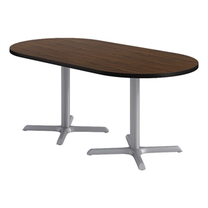 KFI Studios 36x72in RT Dining Table - 29in H - Walnut Top - Silver Base