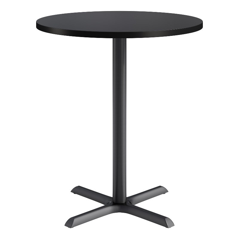 KFI Studios 36in Round Dining Table - 42in H - Black Top - Black Base