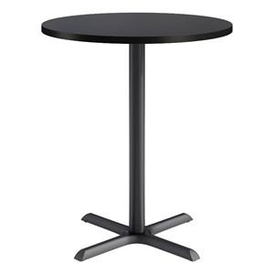KFI Studios 36in Round Dining Table - 42in H - Black Top - Black Base