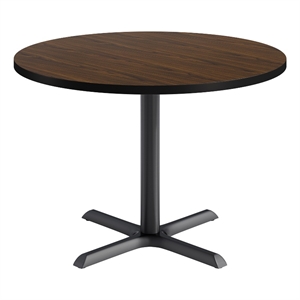 KFI Studios 42in Round Dining Table - Walnut Top - Black Base