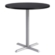 KFI Studios 42in Round Dining Table - 42in H - Charcoal Top - Silver Base