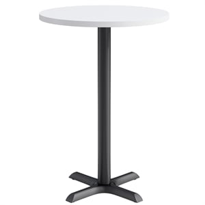 KFI Studios 30in Round Dining Table - 42in H - White Top - Black Base