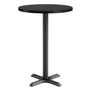 KFI Studios 30in Round Dining Table - 42in H - Charcoal Top - Black Base