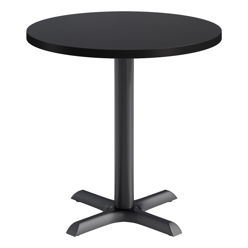 KFI Studios 30in Round Dining Table - 29in H - Black Top - Black Base