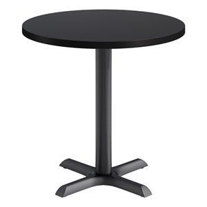 KFI Studios 30in Round Dining Table - 29in H - Black Top - Black Base