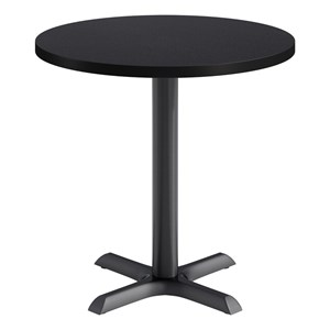 KFI Studios 30in Round Dining Table - 29in H - Charcoal Top - Black Base