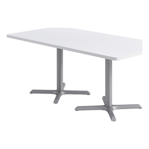 KFI Studios 36x72in Rect. Dining Table - White Top - Silver Base