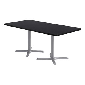KFI Studios 36x72in Rect. Dining Table - Charcoal Top - Silver Base