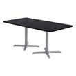 KFI Studios 36x72in Rect. Dining Table - Charcoal Top - Silver Base