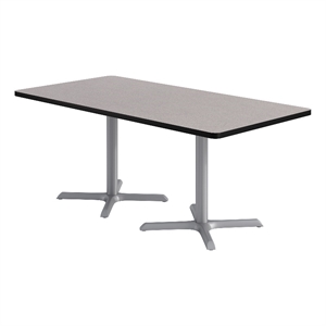 KFI Studios 36x72in Rect. Dining Table - Gray Top - Silver Base