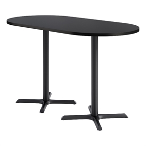 KFI Studios 36x72in RT Dining Table - 42in H - Black Top - Black Base