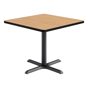 KFI Studios 36in Square Dining Table - Natural Top - Black Base