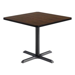KFI Studios 36in Square Dining Table - Walnut Top - Black Base