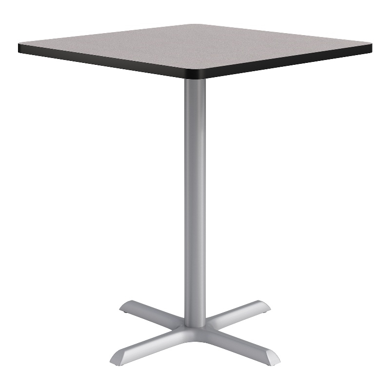 KFI Studios 36in Square Dining Table - 42in H - Gray Top - Silver Base