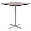KFI Studios 36in Square Dining Table - 42in H - Gray Top - Silver Base