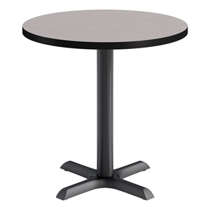 KFI Studios 30in Round Dining Table - 29in H - Gray Top - Black Base