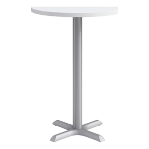 KFI Studios 30in Round Dining Table - 42in H - White Top - Silver Base