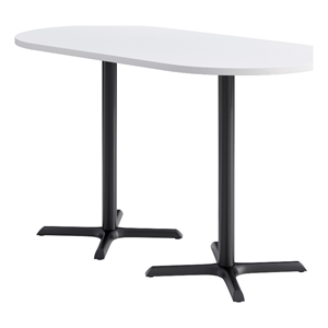 KFI Studios 36x72in RT Dining Table - 42in H - White Top - Black Base