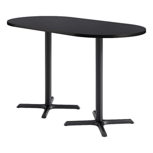 KFI Studios 36x72in RT Dining Table - 42in H - Charcoal Top - Black Base