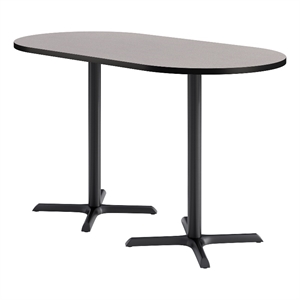KFI Studios 36x72in RT Dining Table - 42in H - Gray Top - Black Base