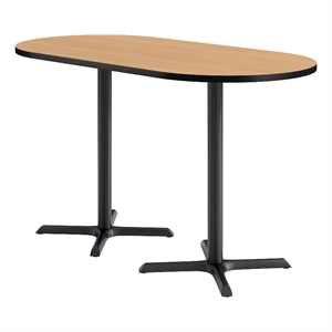 KFI Studios 36x72in RT Dining Table - 42in H - Natural Top - Black Base