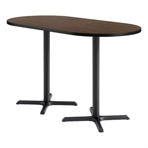 KFI Studios 36x72in RT Dining Table - 42in H - Walnut Top - Black Base