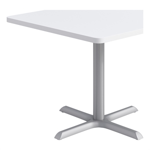 KFI Studios 36in Square Dining Table - White Top - Silver Base
