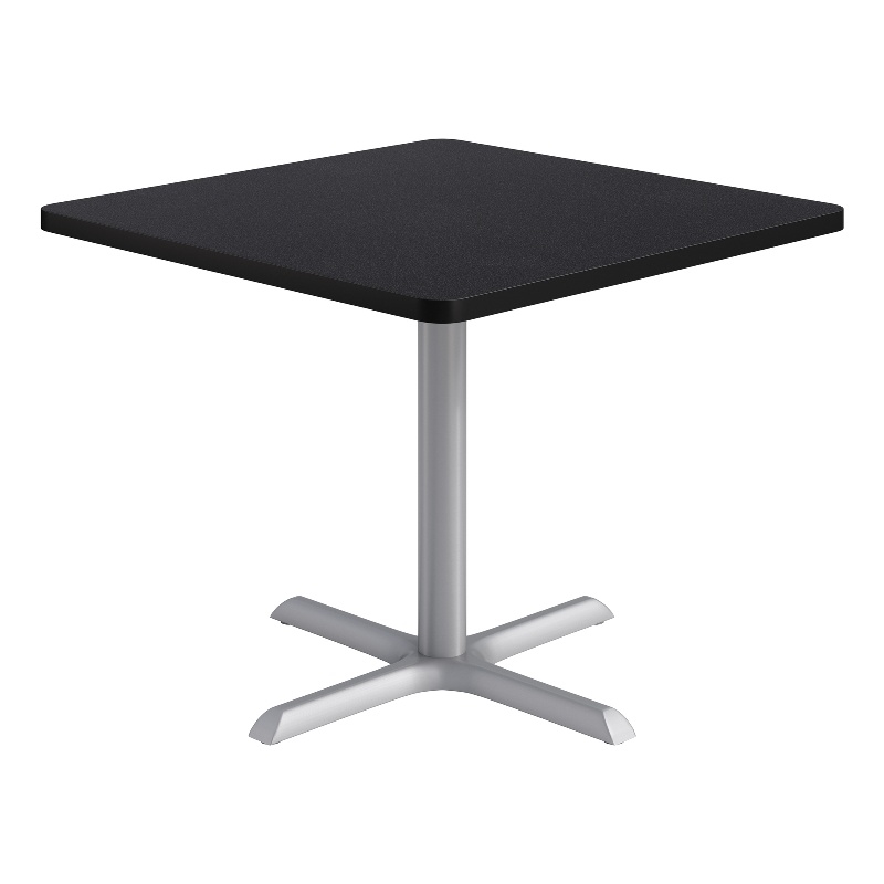 KFI Studios 36in Square Dining Table - Charcoal Top - Silver Base