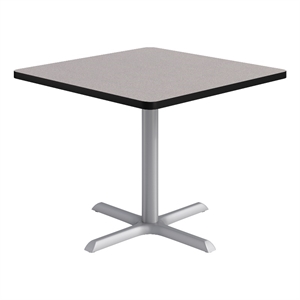 KFI Studios 36in Square Dining Table - Gray Top - Silver Base