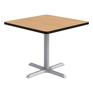 KFI Studios 36in Square Dining Table - Natural Top - Silver Base