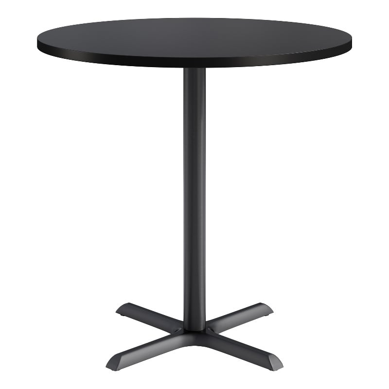 KFI Studios 42in Round Dining Table - 42in H - Black Top - Black Base