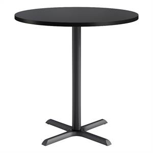 KFI Studios 42in Round Dining Table - 42in H - Black Top - Black Base