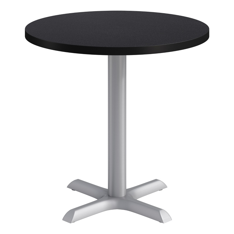 KFI Studios 30in Round Dining Table - 29in H - Charcoal Top - Silver Base