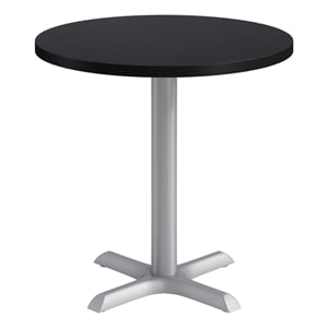 KFI Studios 30in Round Dining Table - 29in H - Charcoal Top - Silver Base