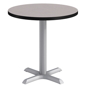 KFI Studios 30in Round Dining Table - 29in H - Gray Top - Silver Base