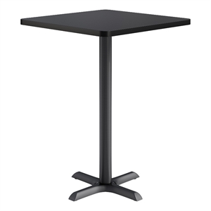 KFI Studios 30in Square Dining Table - 42in H - Black Top - Black Base