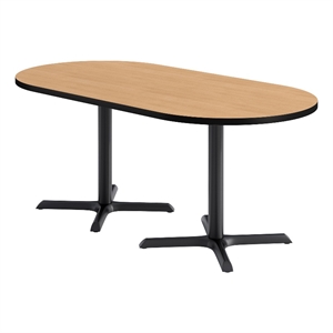 KFI Studios 36x72in RT Dining Table - 29in H - Natural Top - Black Base