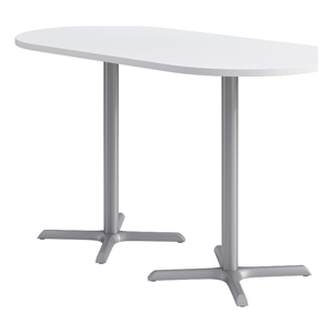 KFI Studios 36x72in RT Dining Table - 42in H - White Top - Silver Base