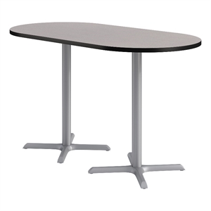 KFI Studios 36x72in RT Dining Table - 42in H - Gray Top - Silver Base